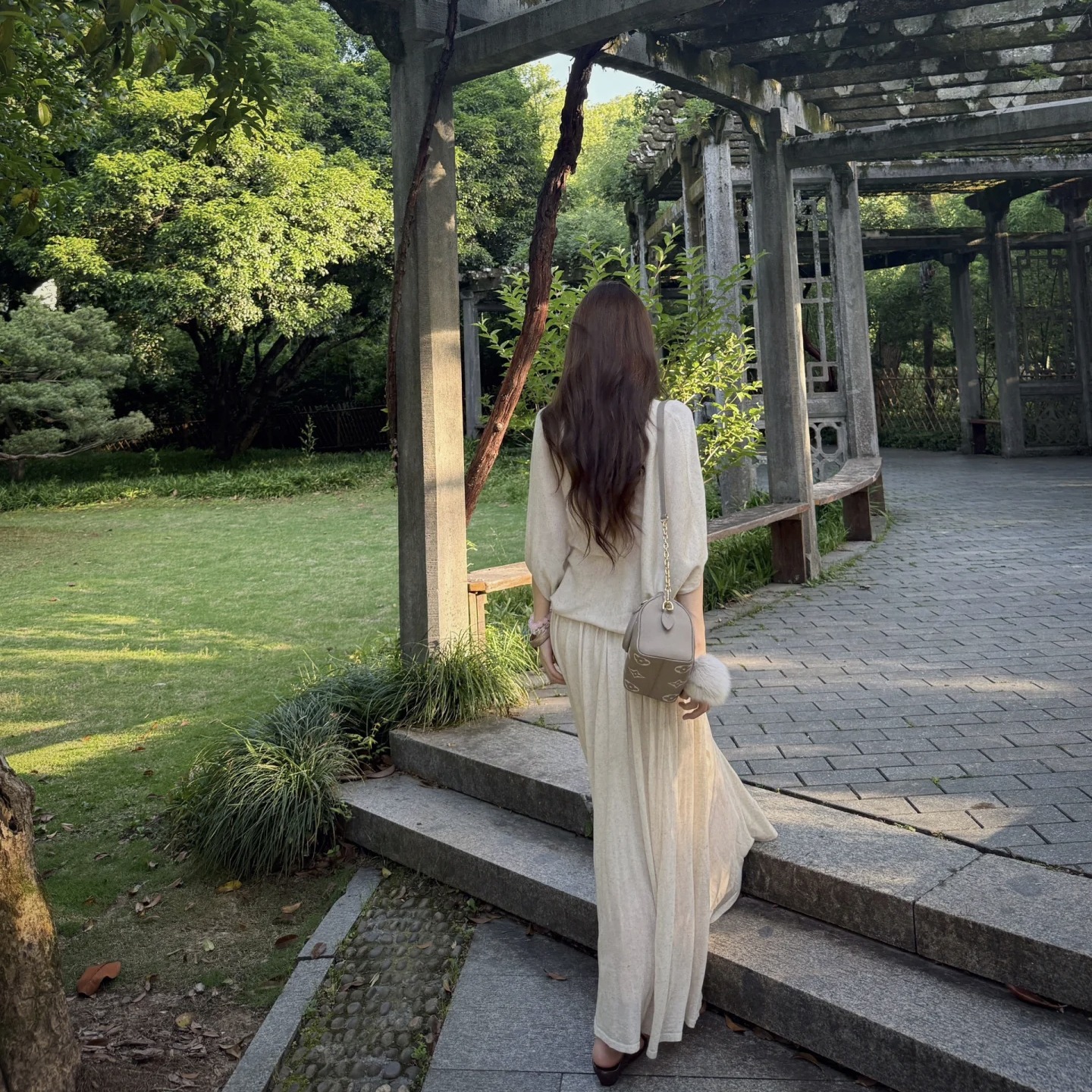 2025 Summer New Artistic Elegant Linen Tencel Long Skirt Set - Image 5