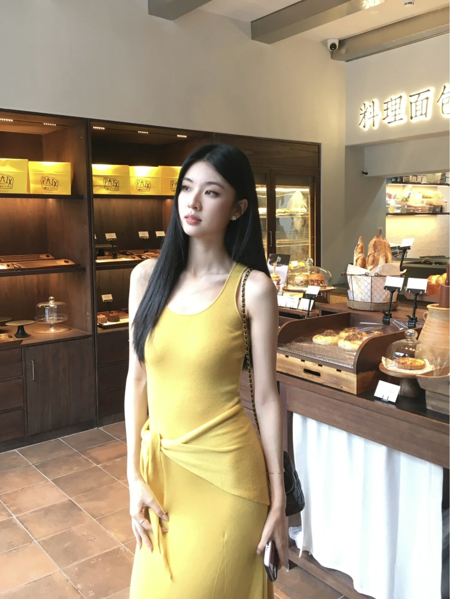 French Style Yellow Sleeveless Tank Dress Slim Fit Bodycon