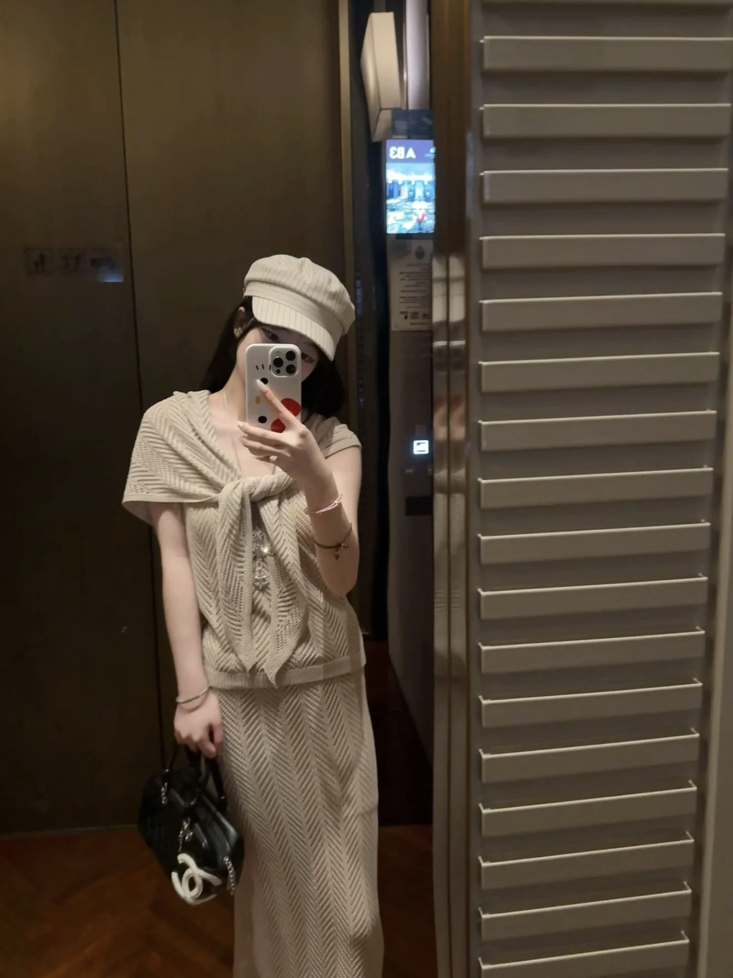 Beige Free Emotion Three-Piece Women's Summer Set: Tank Top, Skirt, and Shawl - Image 3
