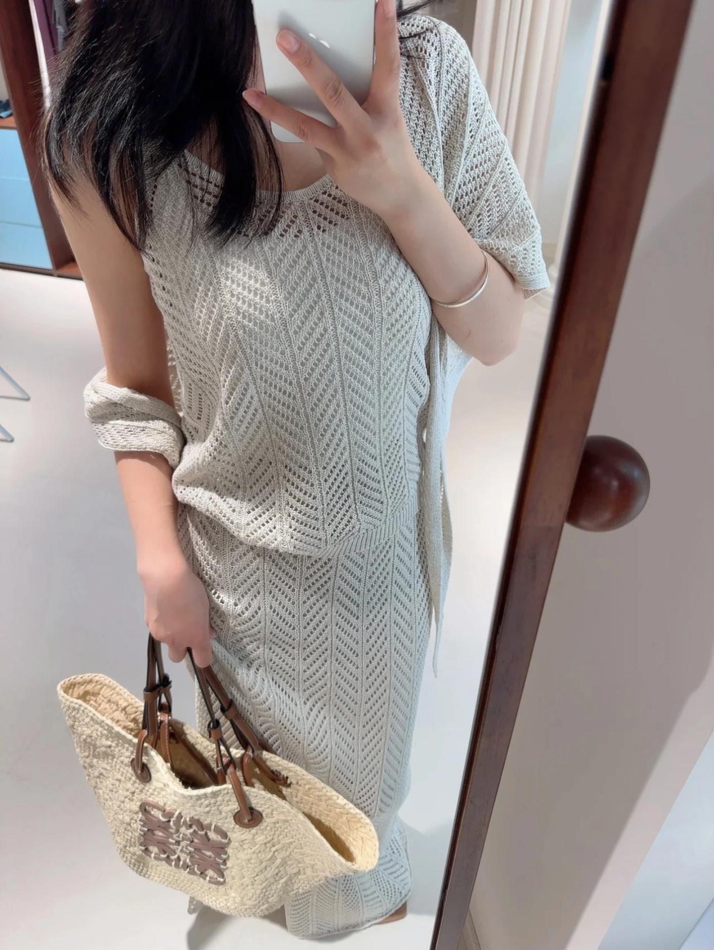 Beige Free Emotion Three-Piece Women's Summer Set: Tank Top, Skirt, and Shawl - Image 4