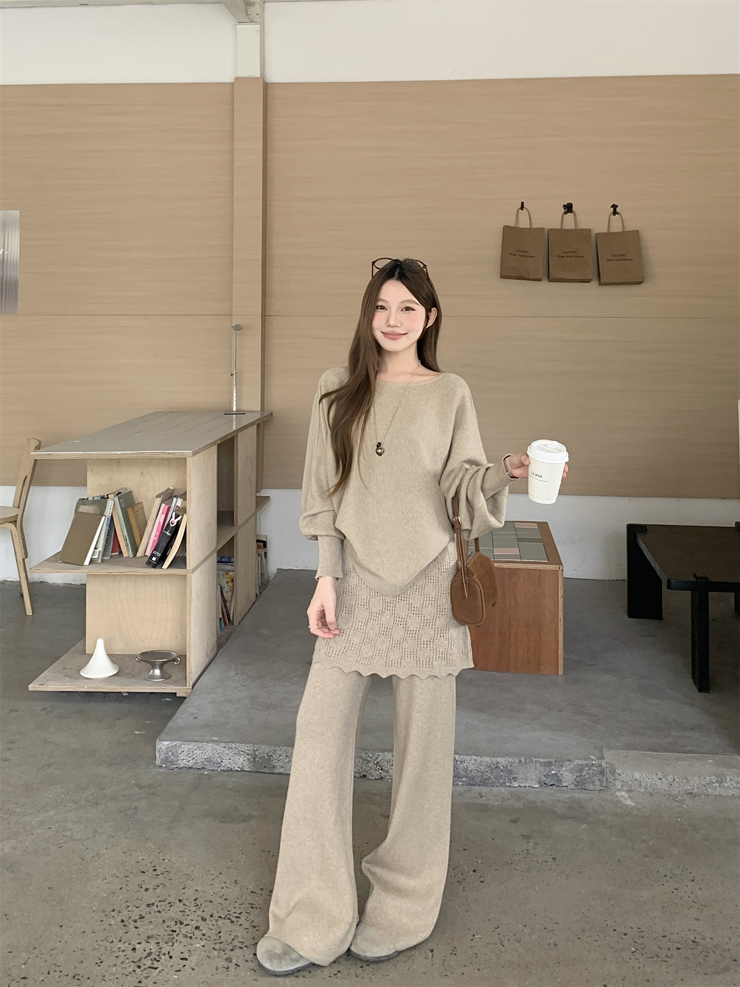 Sweet Knit Two-Piece Set with Faux Layered Pants – Style f312f2