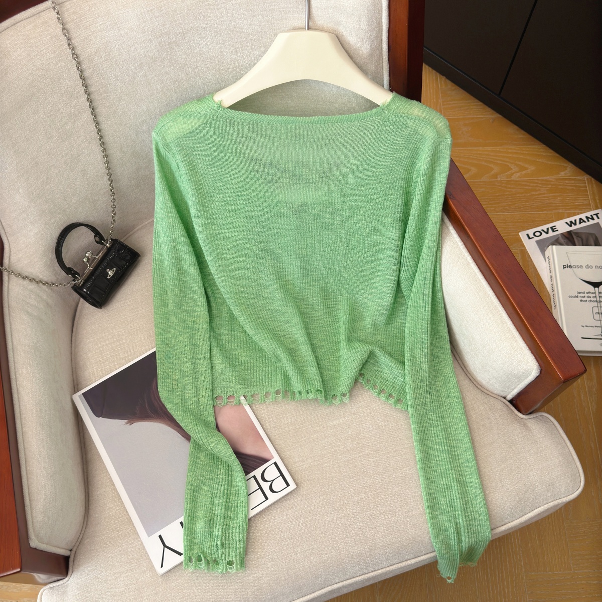 Women's Beaded Knit Sun Protection Cardigan with Fringe Summer 2026 - Image 5