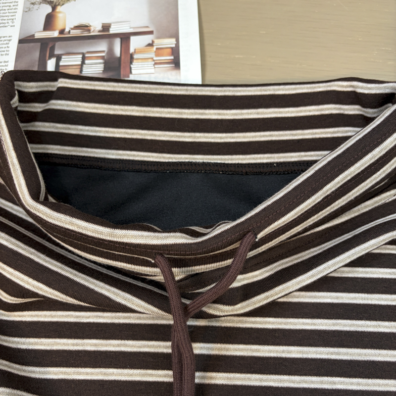 2026 Autumn Korean Retro Striped Drawstring Straight Long Skirt - Style b09e94 - Image 3