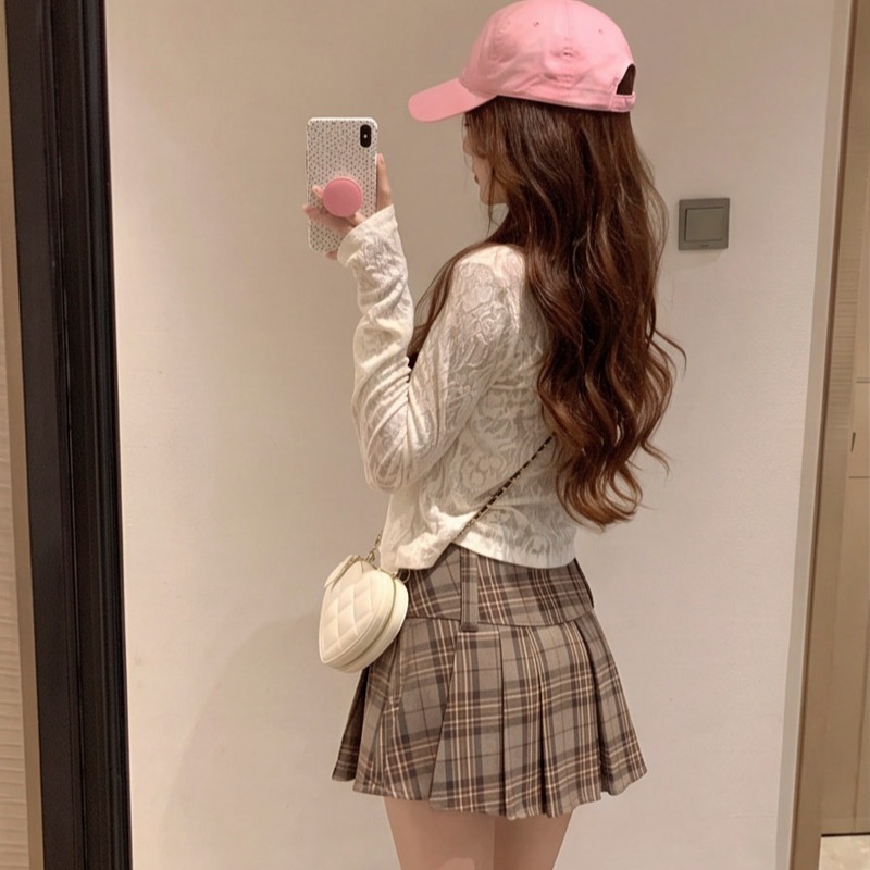 2026 Autumn Plaid and Leopard Print Pleated Mini Skirt for Women - Image 5