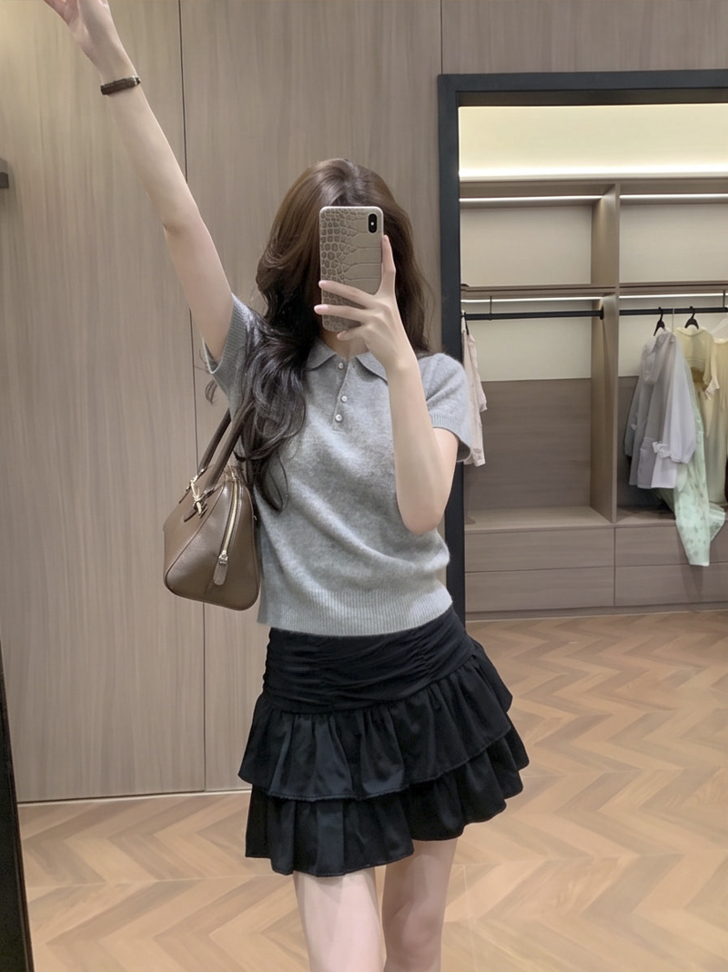 2026 Autumn Winter Ruched Ruffle Tiered A-Line Mini Skirt for Women - Image 4