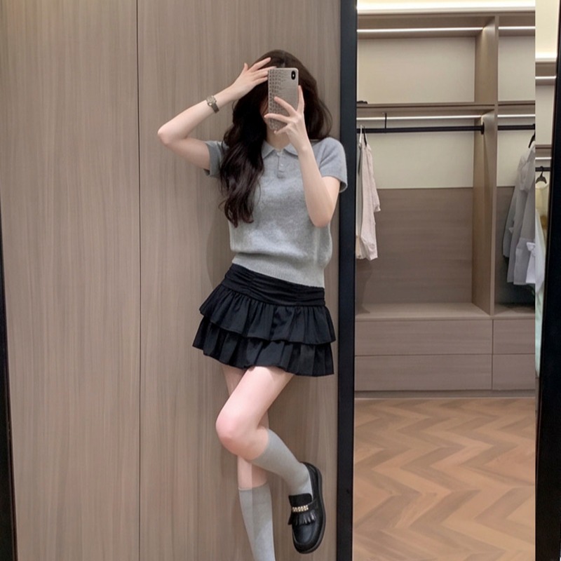 2026 Autumn Winter Ruched Ruffle Tiered A-Line Mini Skirt for Women - Image 5