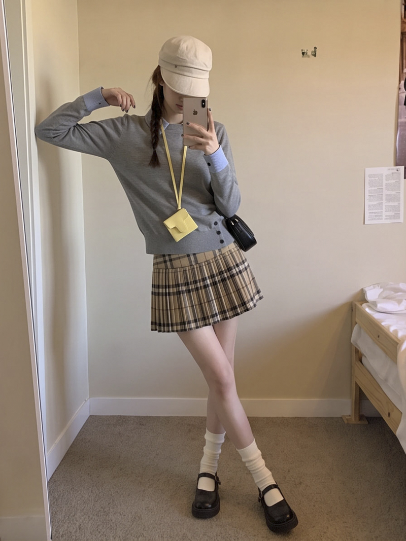 Korean Style Plaid Pleated Mini Skirt for Women High Waist A-Line Short Skirt - Style b221bc - Image 3