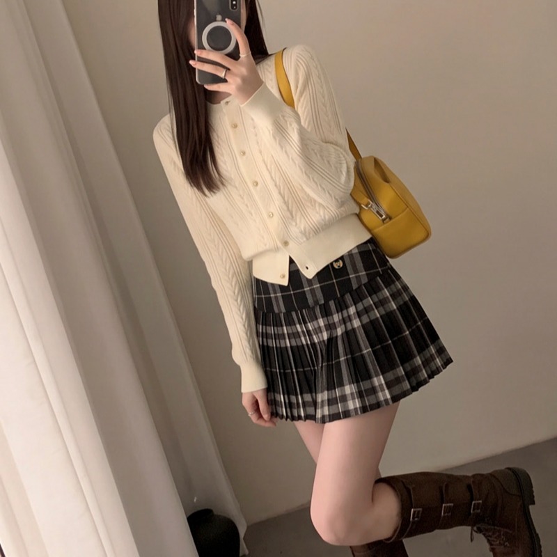 Korean Style Plaid Pleated Mini Skirt for Women High Waist A-Line Short Skirt - Style b221bc - Image 5